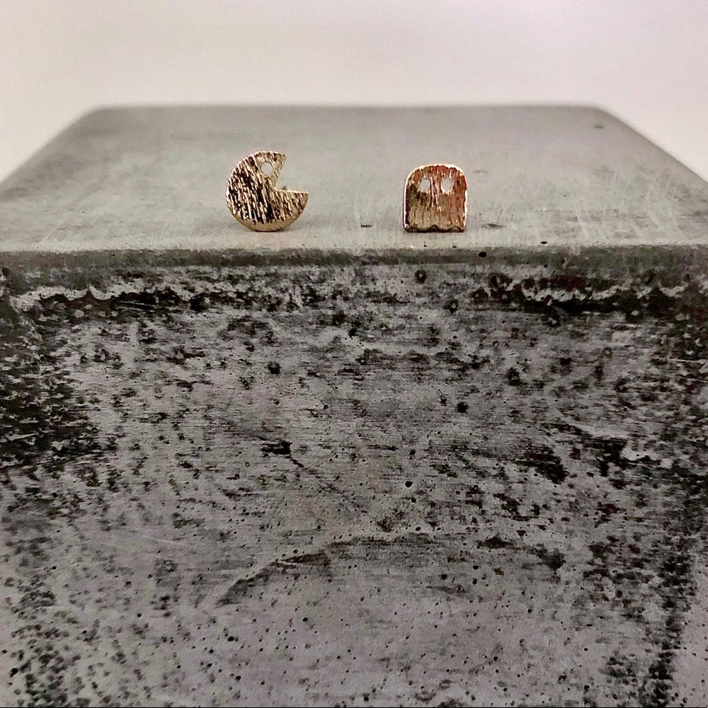 PAC Man Stud Earrings - Picture 2 of 3